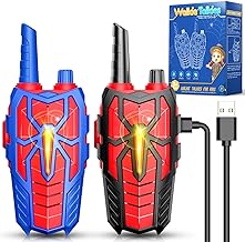 Rechargeable Walkie Talkies 2 Pack for Kids : Kids Outdoor Toys for 3 4 5 6 7 8 9 10 Year Old Boys, Family Hiking & Camping Birthday Gift for Boy Ages 3-12