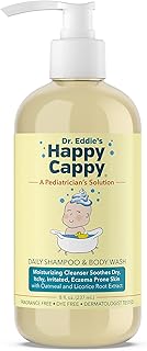 Happy Cappy Baby Shampoo and Body Wash - Shampoo & Body Wash for Eczema-Prone Skin, For Infants, Toddlers, & Kids, Reduces Itching and Redness, Dermatologist Tested, Fragrance Free - 8 fl oz