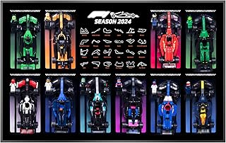 10-in-1 Display Wallboard for Lego F1 Speed Champion, Compatible with 77242, 77243, 77244, 77245, 77246, 77247, 77248, 77249, 77250, 77251, Ideal for Car Enthusiasts(No Car Included)