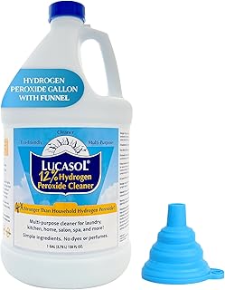 Lucasol Food Grade Hydrogen Peroxide 12% Percent & Funnel Combo - 1 Gallon (128 Fl Oz)