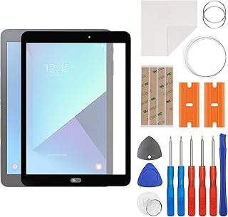 Front Screen Glass Outer Panel Lens Replacement +OCA Compatible with Samsung Galaxy Tab S3 9.7 SM-T820,SM-T825 (No LCD Screen and Touch Digitizer) with Repair Kit