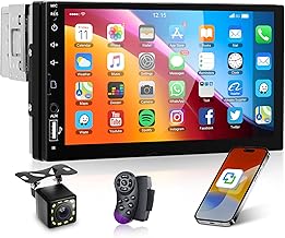 Single Din Car Radio with Bluetooth iOS/Android Mirror Link, 7 Inch Touch Screen Car Stereo 1 Din with Backup Camera Bluetooth Hands-Free FM Radio USB EQ AUX TF Steering Wheel Control