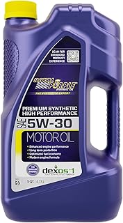 Royal Purple 51530 API-Licensed SAE 5W-30 High Performance Synthetic Motor Oil - 5 qt., Model:ROY51530