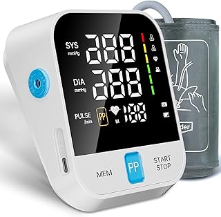 Blood Pressure Monitor for Home Use with Upper Arm Wide Range Cuff (8.7''-15.7'' Adjustable) & LED Display, Automatic Digital BP Machine Storage Bag, 240 Memories for 2 Users