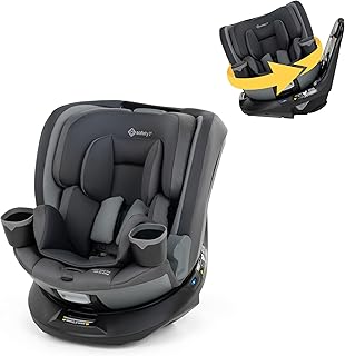 Safety 1st Turn and Go 360 ST Rotating All-in-One Convertible Car Seat, SafetySwivel Technology, SecureTech Installation, 3-in-1 Rear-Facing, Forward-Facing, Booster, 5-100 lbs, Siberian Caviar