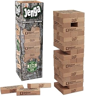 JENGA National Parks | Classic Jenga Wooden Block Game with a National Parks Theme | Perfect Travel Game for Families | Celebrate US National Parks Service