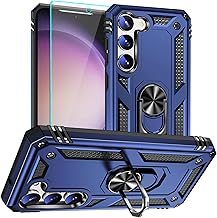 for Samsung Galaxy S23 Case with HD Screen Protector : Military Grade 16ft Drop Tested Ring Shockproof Protective Phone Case - Samsung Galaxy S23 Blue