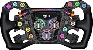 PXN GT ONE Sim Racing Wheel for PC - 11.8-inch GT Steering Wheel with 78 Programmable Inputs, RGB Light, Carbon Fiber Paddle Shifters, Quick Release, Compatible VD Series & Third-Party Bases