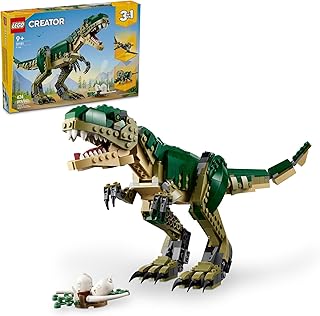 Creator 3 in 1 T Rex Toy - Dinosaur Toy Building Set for Kids, Boys & Girls, Ages 9+ - 3 Building Options, T-Rex to Triceratops to Pterodactyl - Gift Idea for Birthdays - 31151