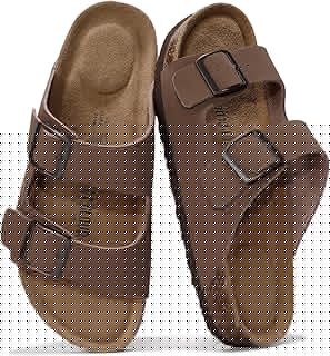 100% Genuine Leather Flat Sandals For Women 2026 Cork Footbed Womens Sandals with Memory Foam and arch support Vacation Essentials Slides for Women Footwear (Venita)