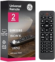 GE Big Button Universal Remote Control, Universal Replacement Remote for Samsung, LG, Vizio, Sony, Smart TV, Fire TV, 2 Device, Charcoal, 83036
