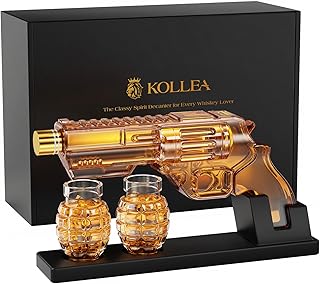 Whiskey Decanter Set with Grenade-Shaped Shot Glasses, Anniversary Birthday Gifts for Men Who Have Everything, Whiskey Gifts for Father, Husband, Boyfriend & Military Enthusiasts, Fathers Day