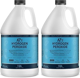 MAXTITE 12% Hydrogen Peroxide Solution - 2 Pack, 1 Gallon bottles (Food-Grade H2O2 & Water!) - Natural Cleaning Solution for Kitchen, Bath, Laundry, and More - HDPE Bottle with Child-Safe Cap USA Made