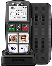 Easyfone Prime-T6 4G Picture Button Cell Phone for Seniors | Easy-to-use | Clear Sound | SOS Button | Easy Charging Dock | SIM Card Included | Suitable for Dementia, Alzheimer's and Kids | 4 Big Memory Buttons