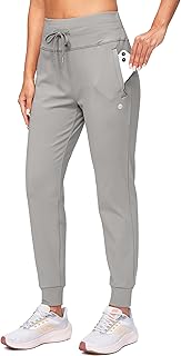 Women's Fleece Lined Joggers High Waisted Water Resistant Thermal Winter Sweatpants Running Hiking Pockets
