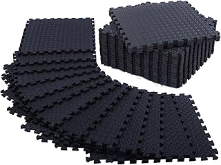 24 Pack, 96 SQFT - 24" x 24" - 1/2" Extra Thick Floor Exercise Mat for Home Gym or Floor Padding - High-Density EVA Interlocking Foam Floor Tiles for Gym Equipment, Play Area | Yoga, Cardio, Weights