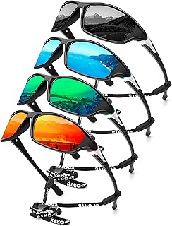 4 Pack Polarized Sunglasses-Men Sports Sun-glasses: Mens Sunglasses UV Protection for Fishing Driving Cycling