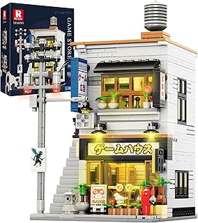 Japanese Game Store Building Sets with Lights, 2 in 1 Japan Street View Building Blocks for Adults Teens, House Model Kit with Openable Wall, Gift for Architecture Toy Lovers, 984 Pcs (66503)