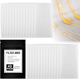 90 Micron Food Grade Nylon Tea Filter Bags 2.5"x4.5" Pressable Rosin, Filter Tea 40 Pack