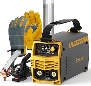 TOOLIOM 200A 110V Mini Stick Welder MMA ARC Welding DC Inverter Welding Machine with Electrodes & Gloves, IGBT Portable Welder with Hot Start, Arc Force, Anti-Stick