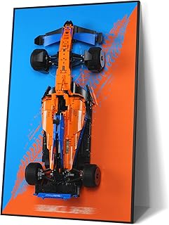 Display Wallboard for Lego McLaren Formula 1 Race Car, Wall Mount for Lego 42141 Collectible F1 Model Kit (Car Not Included),New Background