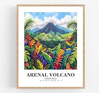 Eleville 8X10 Unframed Arenal Volcano Costa Rica World Tour Travel Family Vacation Art Print Poster Wall Office Home Decor mgn019