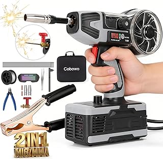 2 in 1 MIG and Stick Welder:250A MIG & MMA Welder 110V Flux Core IGBT Inverter Handheld Gasless Wire Feed Welder for Flux .032"/.040",Inverter ARC Welder Gun for 3/32"-1/8" Rod