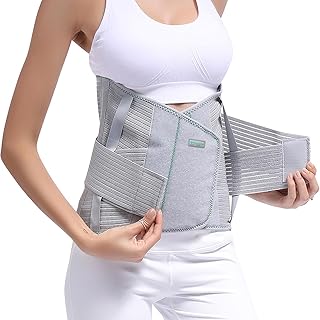 Entire Back Brace, Lumbar Support Belt for Women & Men, Adjustable Waist Trainer Belt for Entire Back Pain Relief,Keeps Your Spine Straight and Safe (L)