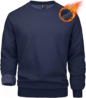 Men's Crewneck Sweatshirt Long Sleeve Casual Warm Fleece Pullover