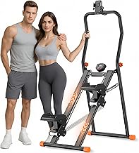 EPHESPORT Stair Stepper for Home Gym, 2.0 Stair Climber with 3-Level Adjustable Resistance, Non-Slip Pedals, Digital Monitor & Phone Holder, Foldable Stepper for Legs Glutes Cardio