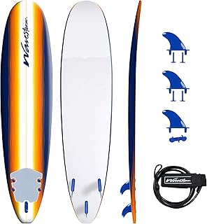 Wavestorm 8ft Surfboard - Foam Constructed with Accessories