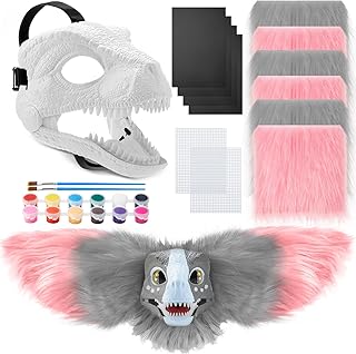 13 Pcs DIY Dino Mask Kit Hard Plastic Dinosaur Mask Furry Therian Dino Costume Kit Animal Dinosaur Party Costume