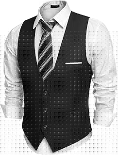 Men's Suit Vest Slim Fit Formal Dress Waistcoat Casual Business Vests for Suit or Tuxedo