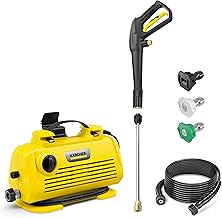 K 2 Horizontal 1700 PSI Portable Electric Pressure Washer for Compact Home and Vehicle Cleaning