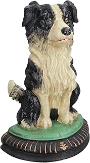 Border Collie Sheep Dog Door Stop Cast Iron Wedge Doorstop House Home Shed