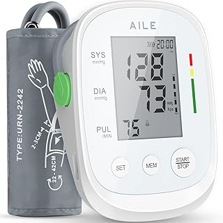 Blood Pressure Monitor, Blood Pressure Machine Upper Arm Large Cuff(8.7"-16.5"), High Automatic Blood Pressure Monitors Cuff for Home Use, Manual Arm Bp Monitor, 2 * 99 Memory (White)