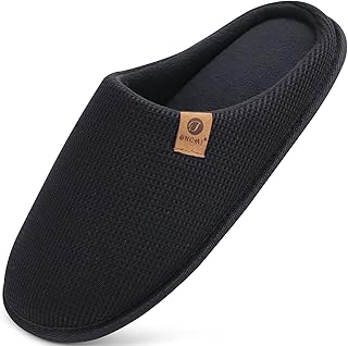 Men's House Slippers, Cushion Memory Foam Shake Fleece and Man House Shoes with Faux Fur Lining and Indoor Outdoor Rubber Soles US Size 7-15