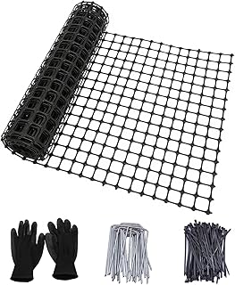 Plastic Chicken Wire Mesh Fence Roll - Black 16IN * 33FT Multi-Use Garden & Poultry Netting, Animal Barrier for Pets, Plants, Patio,Balcony, Snow Fencing & Temporary Indoor and Outdoor Use