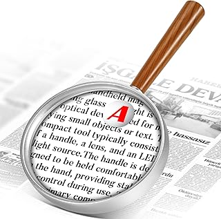 Handheld Magnifying Glass for Reading, 10X 30X Reading Magnifiers with Smooth Handle, 90mm Magnifying Lens for Seniors Book Newspaper Insect and Hobby Observation(3.5in)