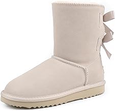 JOY IN LOVE Women's Snow Boots for Winter Mid-Calf high Back Bows