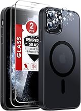 for iPhone 11-Pro-Max-Cases with Screen Protector X2 + Camera Cover X2: i Phone 11pro promax Case for MagSafe Magnetic 11promax Heavy Duty Protection Bundle Women Men Teens & Young, Black