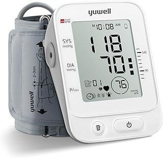 Blood Pressure Monitor, Large Upper Arm Blood Pressure Cuff, Digital Blood Pressure Machine for Home Use, Large Display, Stores 99 Readings, Voice Broadcasting with Power Adapter and Batteries