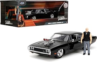 Fast & Furious Dom’s 1970 Dodge Charger Diecast Model – 1:24 Scale Durable Die Cast Car – Includes Dom Figure – Perfect for Collectors and Kids