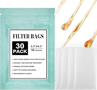 90 Micron Rosin Press Bags - 30 Pack Premium Food Grade Nylon Flower & Tea Filter Bags 2.5x4.5 Inch