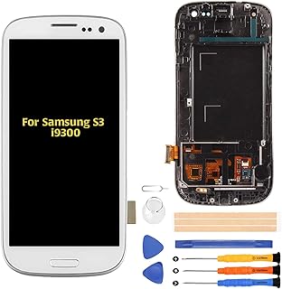 for Samsung Galaxy S3 i9300 i9301 i535 LCD Replacement Touch Screen Digitizer TFT Display Touchscreen Glass with Frame Assembly Kits,(NOT AMOLED) (White)