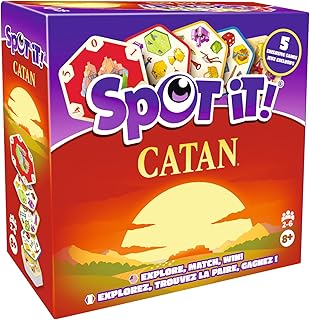 Spot It! Catan Card Game - Special Edition Matching for Catan Fans! Fast-Paced 5-in-1 Visual Observation, Family Game for Kids & Adults, Ages 8+, 2-6 Players, 15 Min Playtime