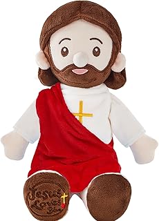 Jesus Plush Doll Jesus Plushie Stuffed Toy Christian Stuff Religious for Kids Christening Easter 14.2" (Red)