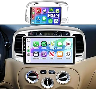 5Ghz WiFi 2G+64G Android 15 Car Stereo for Hyundai Accent 2006 2007 2008 2009 2010 2011 Wireless Carplay Android Auto Car Radio, 9inch IPS Touchscreen GPS Navigation 5.0 Bluetooth EQ FM RDS