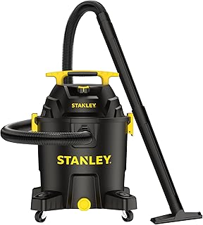 10 Gallon Wet Dry Vacuum, 6 Peak HP Poly Built-in Drain Shop Vac Blower with Powerful Suction, Multifunctional Shop Vacuum W/ 6 Horsepower Motor for Job Site, Garage, Basement, Van, Workshop
