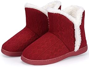 TUOBUQU Women Warm Bootie Slippers Fluffy Plush Indoor Outdoor Winter Booty Slippers